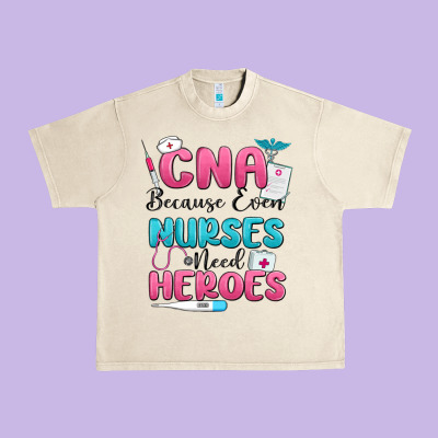 Cna Because Even Nurses Need Heroes Urban Heavy Tee Designed By Maliassmallbusiness