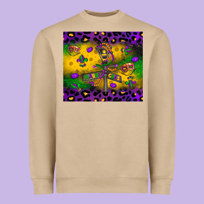 Mardi Gras Street Lights Heavyweight Sweatshirt Designed By Lillyallendesigns