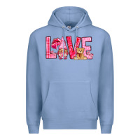 Colony Blue Love with gnome Valentine's Day Premium Hoodie - HowdyJamesFarm