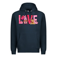 Navy Love with gnome Valentine's Day Premium Hoodie - HowdyJamesFarm