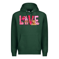 Sports Green Love with gnome Valentine's Day Premium Hoodie - HowdyJamesFarm