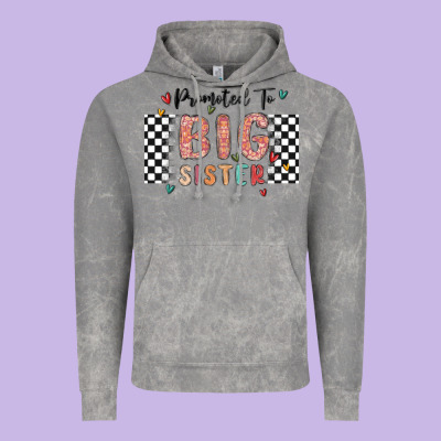 Promoted To Big Sister Vintage Hoodie Designed By Maliassmallbusiness
