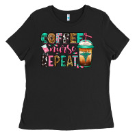Black nurse coffee repeat Ladies Tee - Jasminsmagicworld