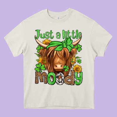 Just A Little Moody St Patricks Day Heavy Core Tee Designed By Jasminsmagicworld