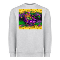 Heather Grey mardi gras lips Heavyweight Sweatshirt - LillyAllenDesigns