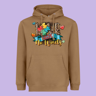 Love Needs No Words Heavyweight Hoodie Designed By Cowgirlartshop