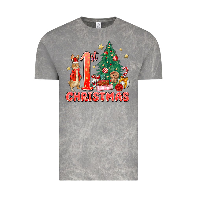 Red Christmas Bunny 1st Christmas Vintage Tee by MaliasSmallBusiness | Teevron