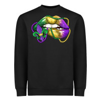 Black mardi gras lips Heavyweight Sweatshirt - LillyAllenDesigns