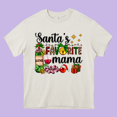 Santa's Favorite Mama Heavy Core Tee Designed By Adodesignshop