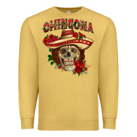Antique Gold Chingona with roses Mexico Premium Sweatshirt - HowdyJamesFarm