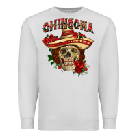 Dove Grey Chingona with roses Mexico Premium Sweatshirt - HowdyJamesFarm