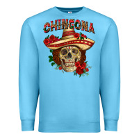 Ocean Blue Chingona with roses Mexico Premium Sweatshirt - HowdyJamesFarm