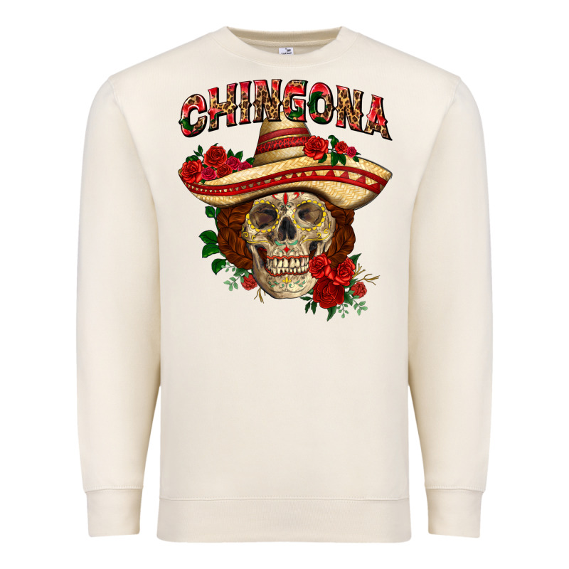 Chingona With Roses Mexico Premium Sweatshirt by HowdyJamesFarm | Teevron