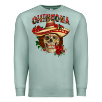 Seafoam Chingona with roses Mexico Premium Sweatshirt - HowdyJamesFarm