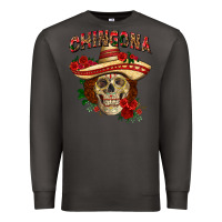 Smoke Chingona with roses Mexico Premium Sweatshirt - HowdyJamesFarm