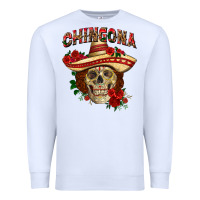 White Chingona with roses Mexico Premium Sweatshirt - HowdyJamesFarm