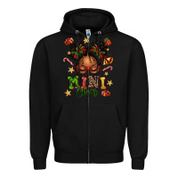 Black mini claus messy bun Zipper Hoodie - texasbilliewilder