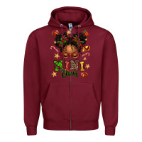 Burgundy mini claus messy bun Zipper Hoodie - texasbilliewilder