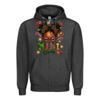 Charcoal Heather mini claus messy bun Zipper Hoodie - texasbilliewilder