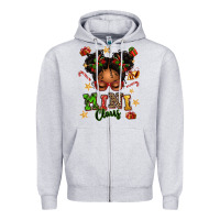 Heather Grey mini claus messy bun Zipper Hoodie - texasbilliewilder