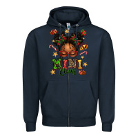 Navy mini claus messy bun Zipper Hoodie - texasbilliewilder