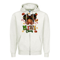 Oatmeal Heather mini claus messy bun Zipper Hoodie - texasbilliewilder