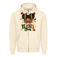 Sandshell mini claus messy bun Zipper Hoodie - texasbilliewilder