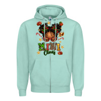 Seafoam mini claus messy bun Zipper Hoodie - texasbilliewilder