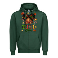 Sports Green mini claus messy bun Zipper Hoodie - texasbilliewilder