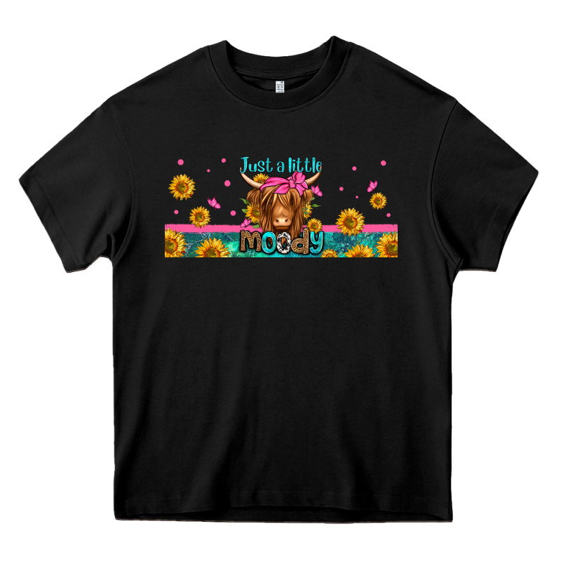 Just A Little Moody Long Haired Cow Heavy Core Tee by Jasminsmagicworld | Teevron