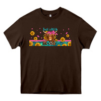 Chocolate Brown just a little moody long haired cow Heavy Core Tee - Jasminsmagicworld