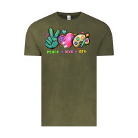 Vintage Olive peace love art Vintage Tee - NancyCooperArtShop
