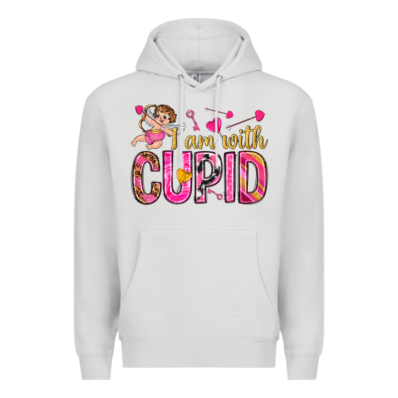 I Am With Cupid I Am With Cupid Valentine's Day Premium Hoodie by HowdyJamesFarm | Teevron