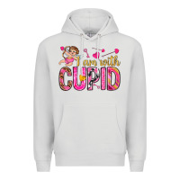 Dove Grey i am with cupid I am with Cupid Valentine's Day Premium Hoodie - HowdyJamesFarm