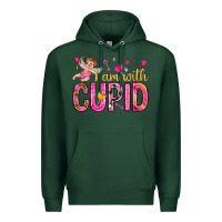 Sports Green i am with cupid I am with Cupid Valentine's Day Premium Hoodie - HowdyJamesFarm