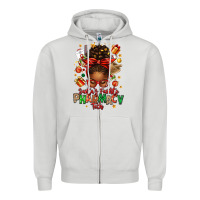 Dove Grey santas favorite pharmacy tech afro messy bun Zipper Hoodie - texasbilliewilder
