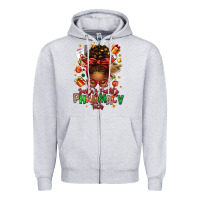 Heather Grey santas favorite pharmacy tech afro messy bun Zipper Hoodie - texasbilliewilder