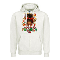 Oatmeal Heather santas favorite pharmacy tech afro messy bun Zipper Hoodie - texasbilliewilder