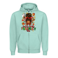 Seafoam santas favorite pharmacy tech afro messy bun Zipper Hoodie - texasbilliewilder