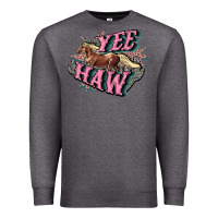 Charcoal Heather Yee haw Premium Sweatshirt - HowdyJamesFarm