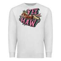 Oatmeal Heather Yee haw Premium Sweatshirt - HowdyJamesFarm