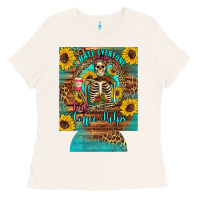 Bone i hate everyone but coffee helps western skeleton coffee sunflowers 12 Ladies Tee - Artiststas