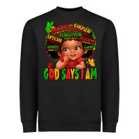 Black god says i am juneteenth kid Heavyweight Sweatshirt - LillyAllenDesigns