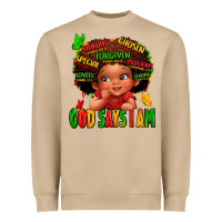 Mushroom god says i am juneteenth kid Heavyweight Sweatshirt - LillyAllenDesigns
