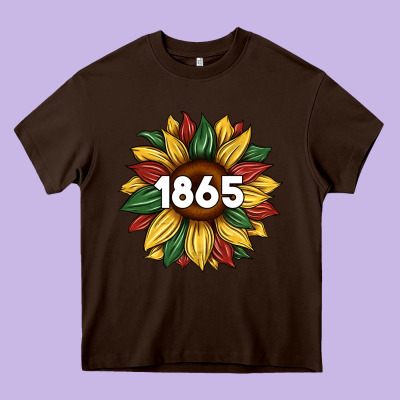 Juneteenth 1865 Sunflower Heavy Core Tee Designed By Artiststas