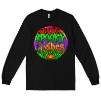 Black halloween round earrings 2 Long Sleeve Tee - BundleAndBundleShop