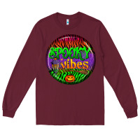 Burgundy halloween round earrings 2 Long Sleeve Tee - BundleAndBundleShop