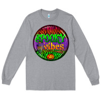 Heather Grey halloween round earrings 2 Long Sleeve Tee - BundleAndBundleShop