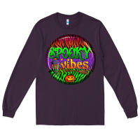 Plum halloween round earrings 2 Long Sleeve Tee - BundleAndBundleShop