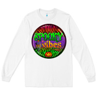 White halloween round earrings 2 Long Sleeve Tee - BundleAndBundleShop